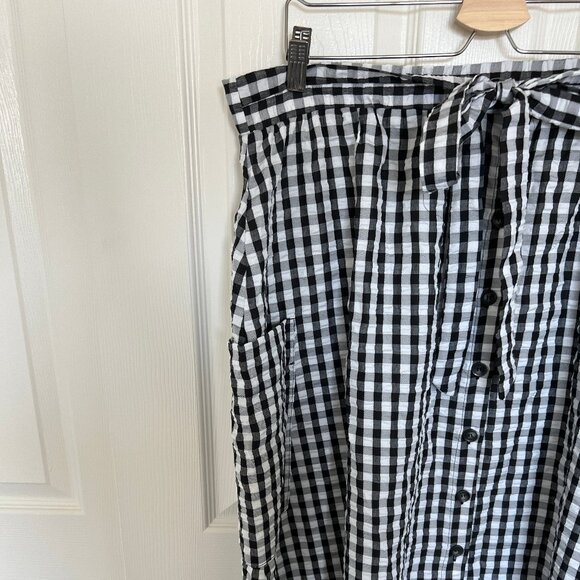 ASOS Black Gingham Midi Skirt - Picture 2 of 4